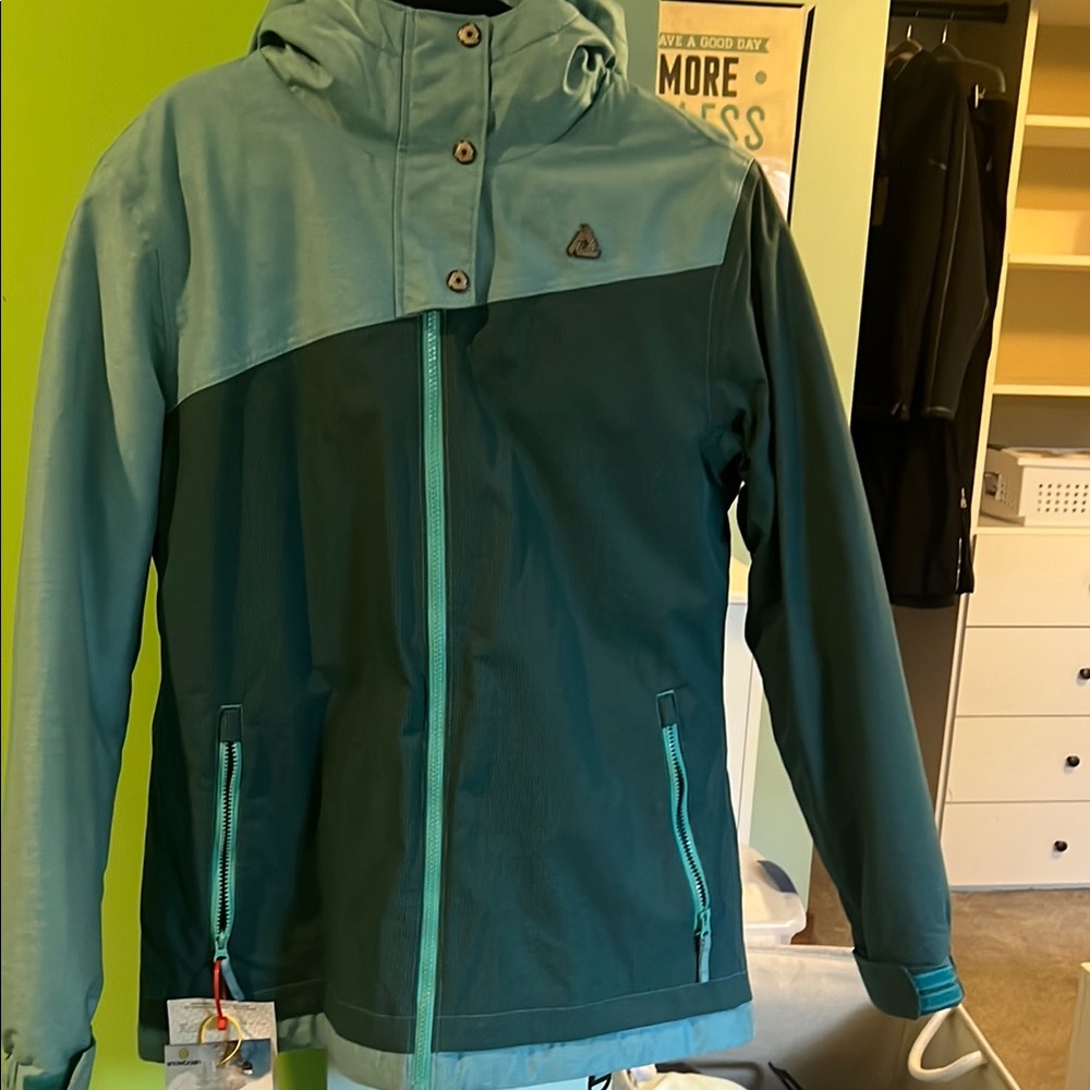 Aperture Teal and Aqua Ski Jacket